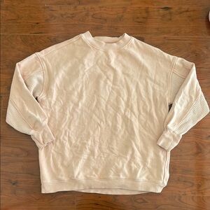 Aerie Always And Forever Real Oversized Salmon Pink Crewneck Sweatshirt